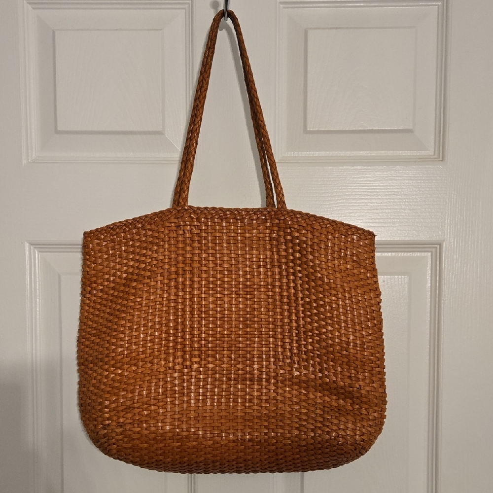 L.L. Bean Woven Tote in Warm Tan